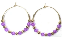 NIBRAS Purple Tyre-Cut Crystal Seed Hoop Earrings - B09JMXJWQZ, 6 gm, 4cm x 4cm x 1cm